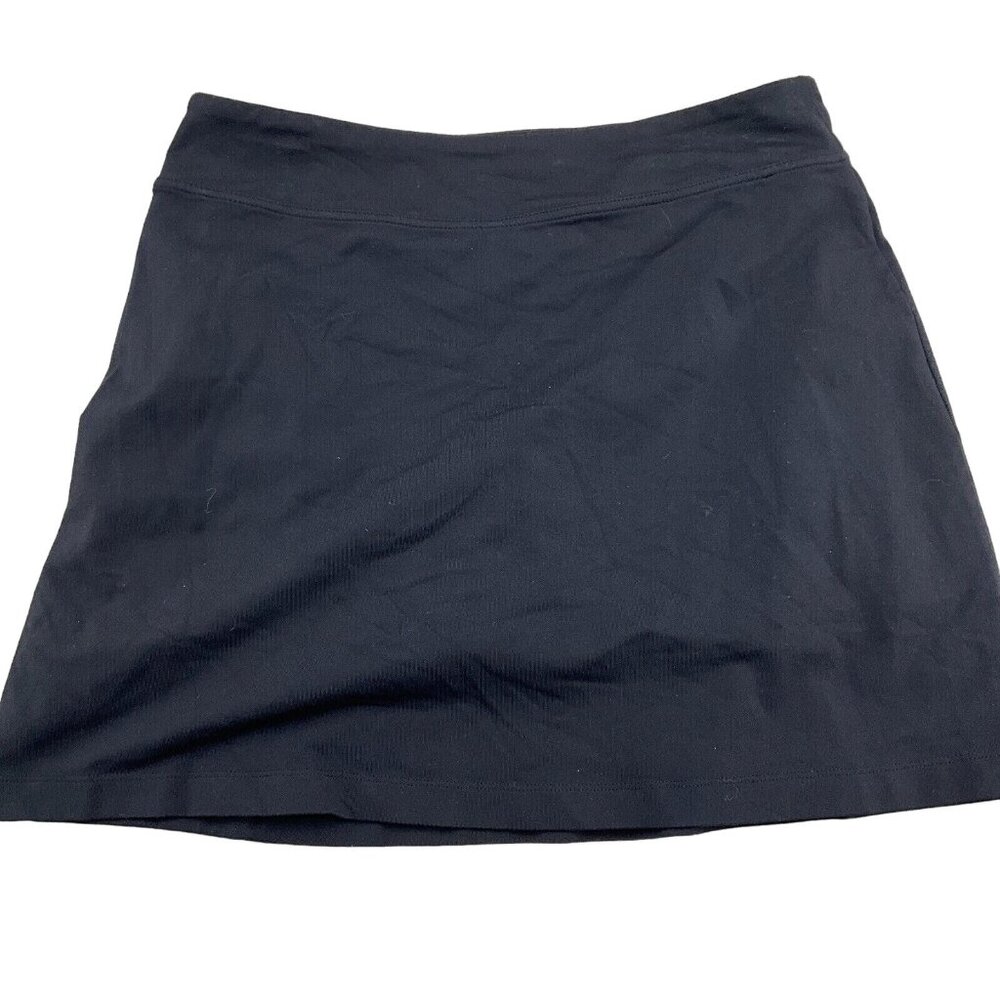 Athleta Skirt‎ Women Medium 30W x 17L Black Cotton Stretch Mini Casual Flaws